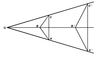 A diagram of a triangle graphic.